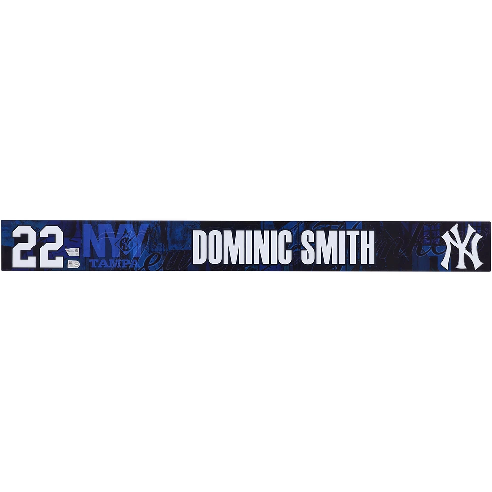 Dominic Smith New York Yankees Player-Issued #22 Navy Nameplate from 2025 MLB Spring Training