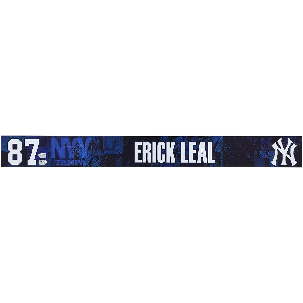 Erick Leal New York Yankees Player-Issued #87 Navy Nameplate from 2025 MLB Spring Training