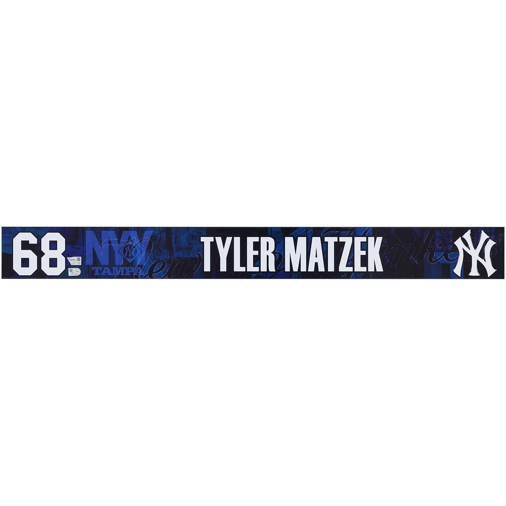 Tyler Matzek New York Yankees Player-Issued #68 Navy Nameplate from 2025 MLB Spring Training