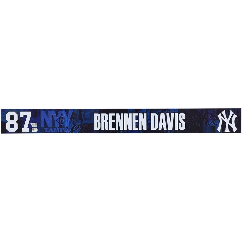Brennen Davis New York Yankees Player-Issued #87 Navy Nameplate from 2025 MLB Spring Training