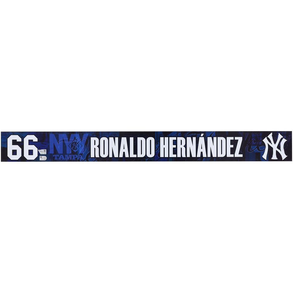 Ronaldo Hernandez New York Yankees Player-Issued #66 Navy Nameplate from 2025 MLB Spring Training