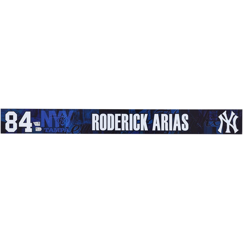 Roderick Arias New York Yankees Player-Issued #84 Navy Nameplate from 2025 MLB Spring Training