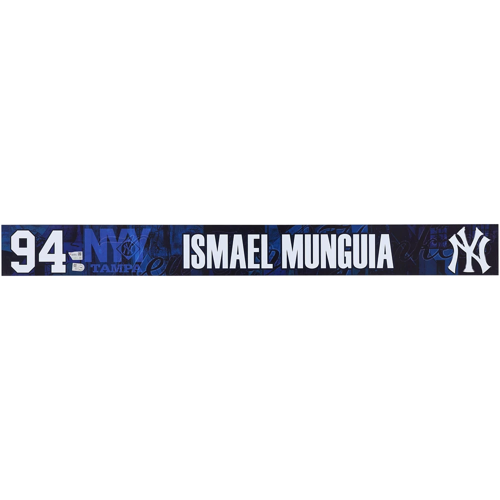 Ismael Munguia New York Yankees Player-Issued #94 Navy Nameplate from 2025 MLB Spring Training