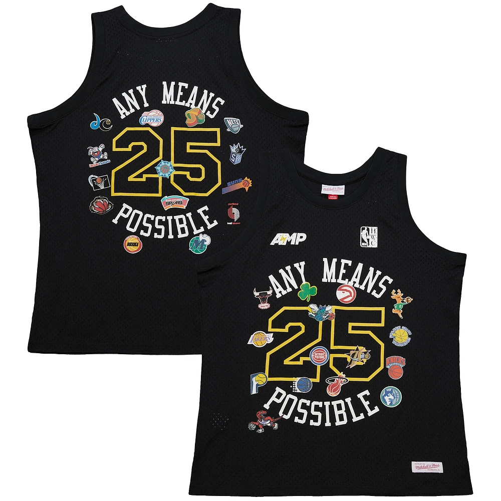 Men's Mitchell & Ness x NBA AMP Black Mesh Tank Top