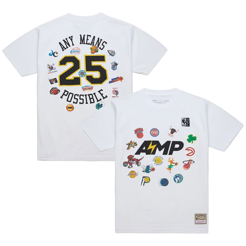 Men's Mitchell & Ness x NBA AMP White T-Shirt