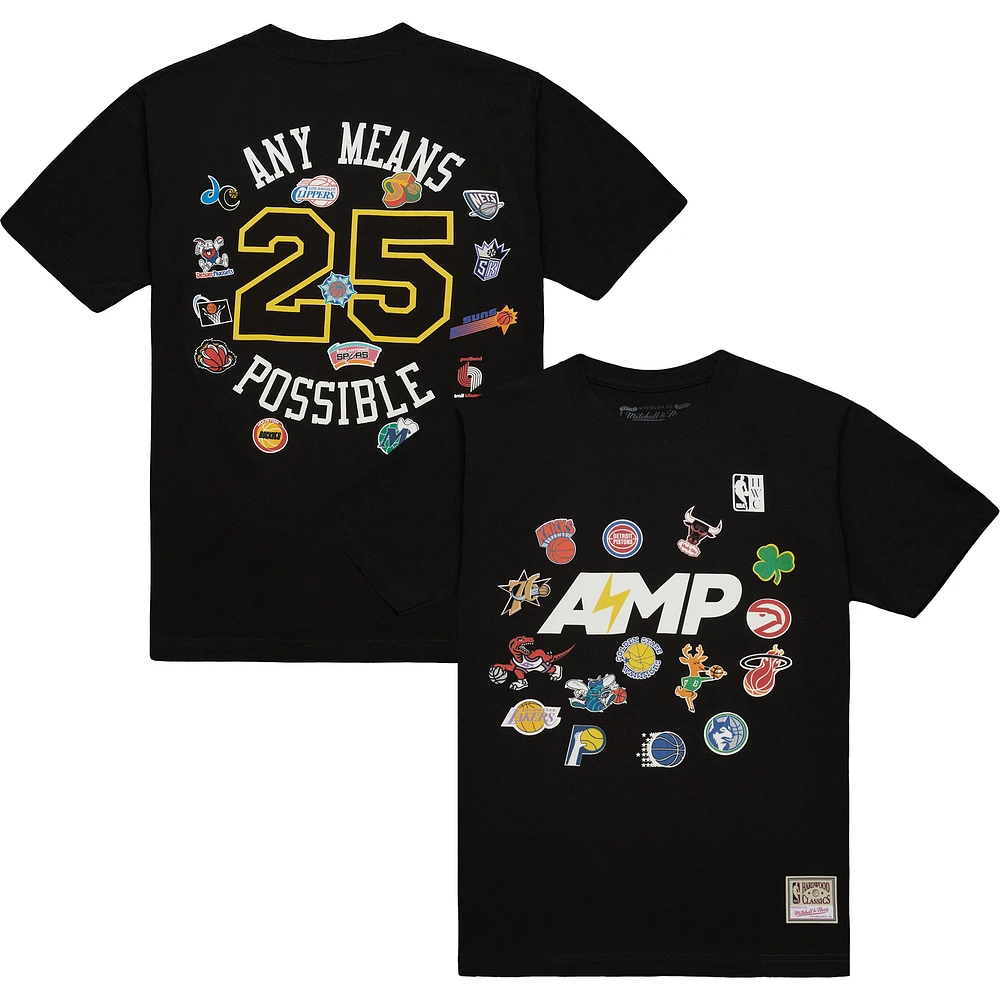 Men's Mitchell & Ness x NBA AMP Black T-Shirt