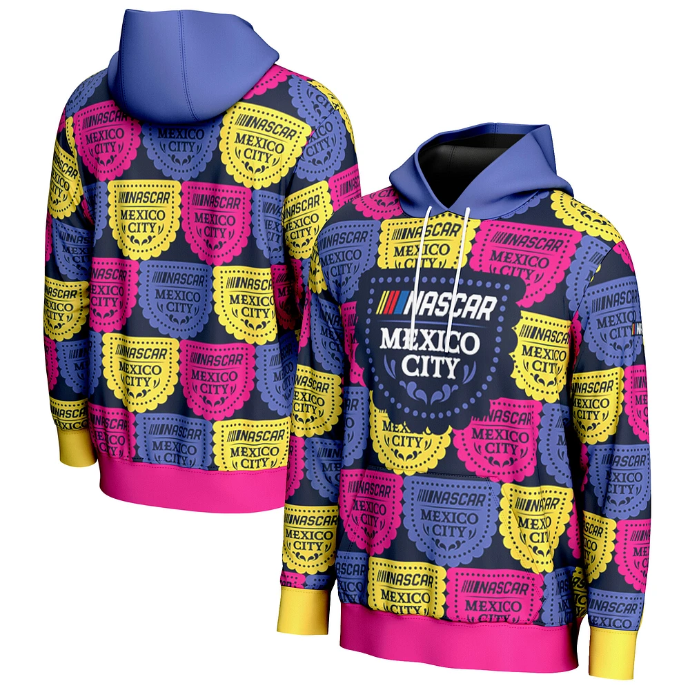 Men's ProSphere Blue Mexico City Race All Over Print Pullover Hoodie