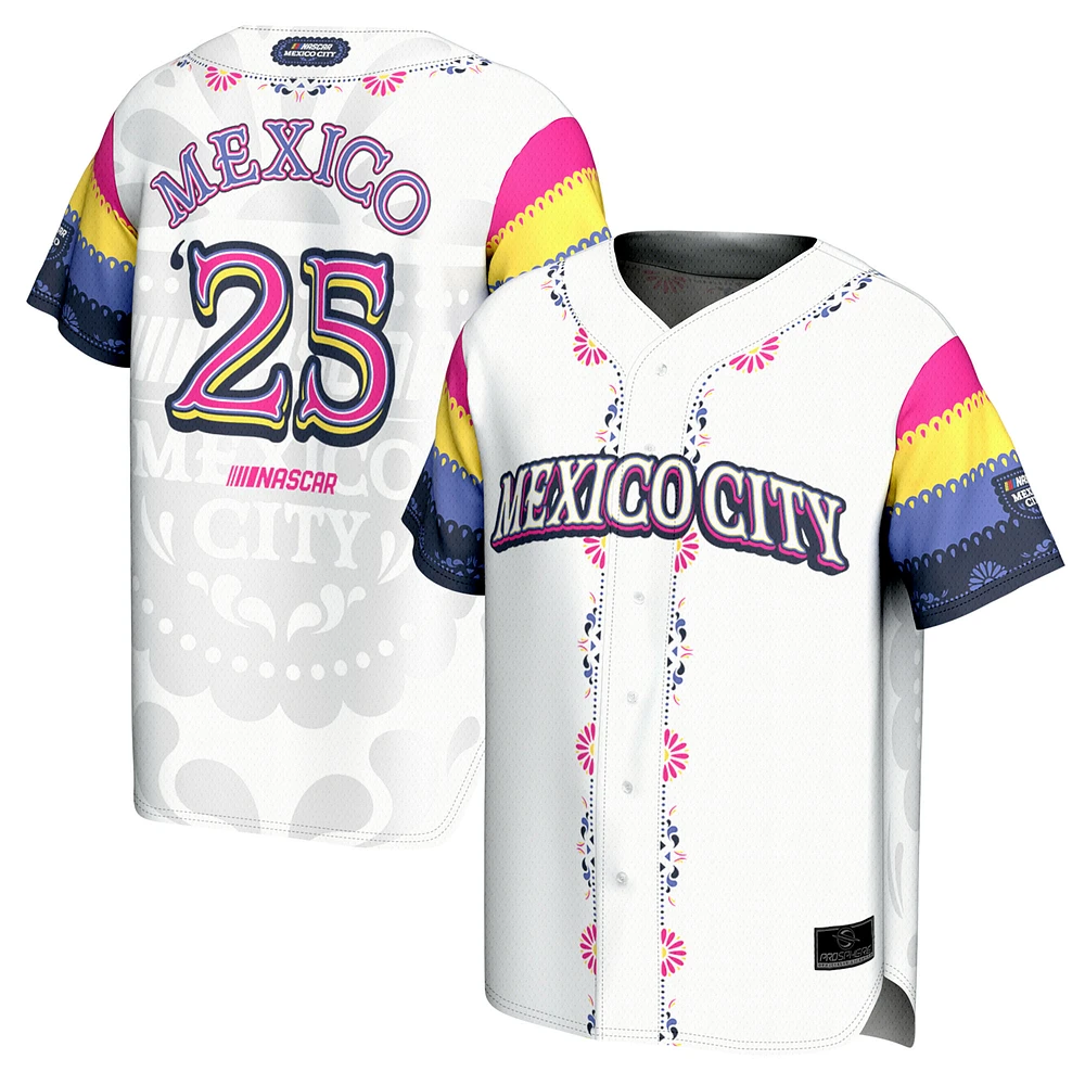 Men's ProSphere White Mexico City Race Baseball Fashion Jersey