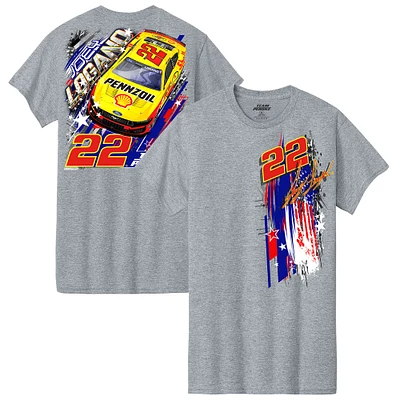 Men's Team Penske Heather Gray Joey Logano Shell-Pennzoil Car T-Shirt
