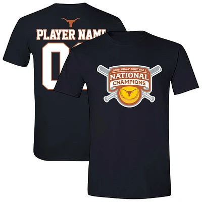 Unisex Black Texas Longhorns 2025 NCAA Softball National Champions NIL Pick-A-Player T-Shirt