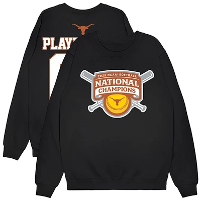 Unisex Black Texas Longhorns 2025 NCAA Softball National Champions NIL Pick-A-Player Sweatshirt
