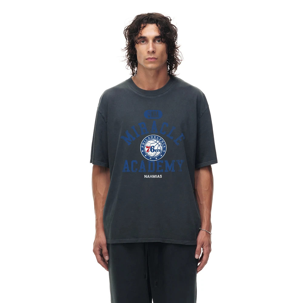 Unisex Heather Black Philadelphia 76ers Miracle Academy x NBA Collection Vintage Boxy T-shirt