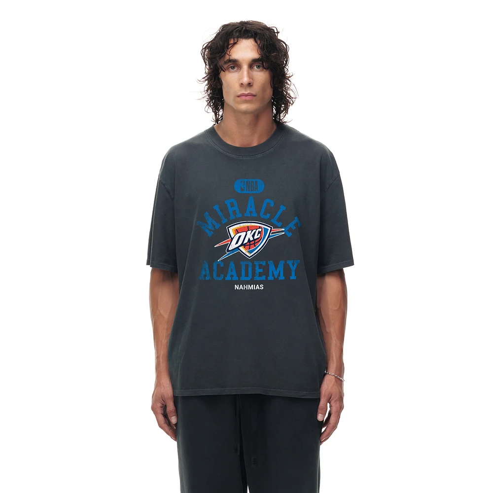 Unisex Heather Black Oklahoma City Thunder Miracle Academy x NBA Collection Vintage Boxy T-shirt