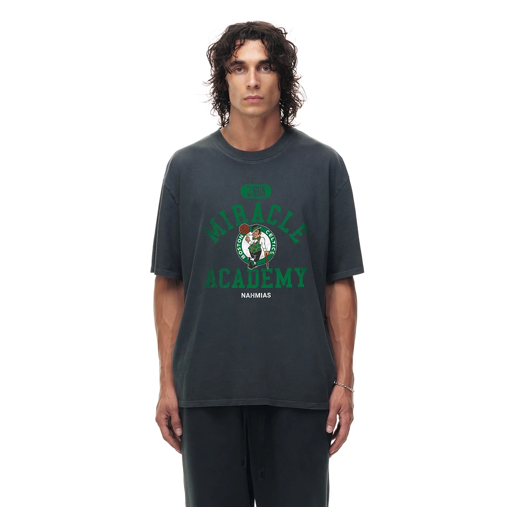 Unisex Heather Black Boston Celtics Miracle Academy x NBA Collection Vintage Boxy T-shirt