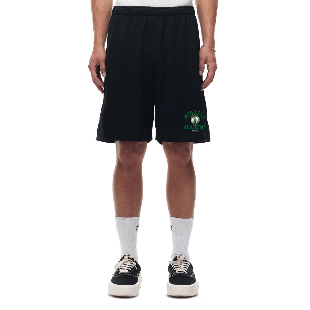 Unisex Black Boston Celtics Miracle Academy x NBA Collection Baggy Mesh P.E. Shorts