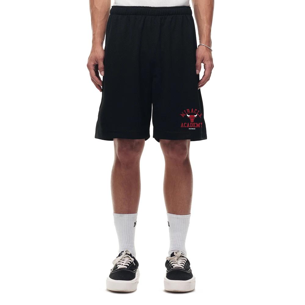 Unisex Black Chicago Bulls Miracle Academy x NBA Collection Baggy Mesh P.E. Shorts