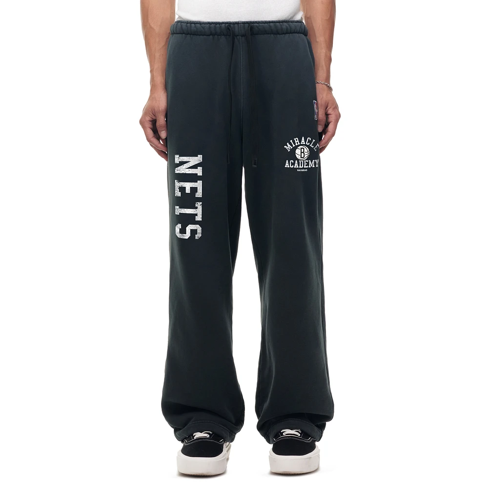 Unisex Heather Black Brooklyn Nets Miracle Academy x NBA Collection Vintage Wide Sweatpants