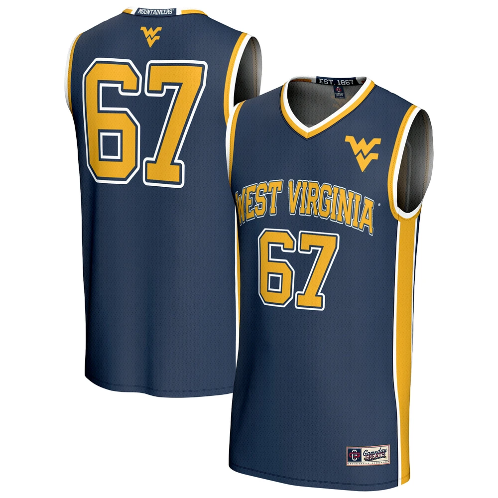 Youth GameDay Greats Navy West Virginia Mountaineers Lightweight Collegiate Basketball Fashion Jersey