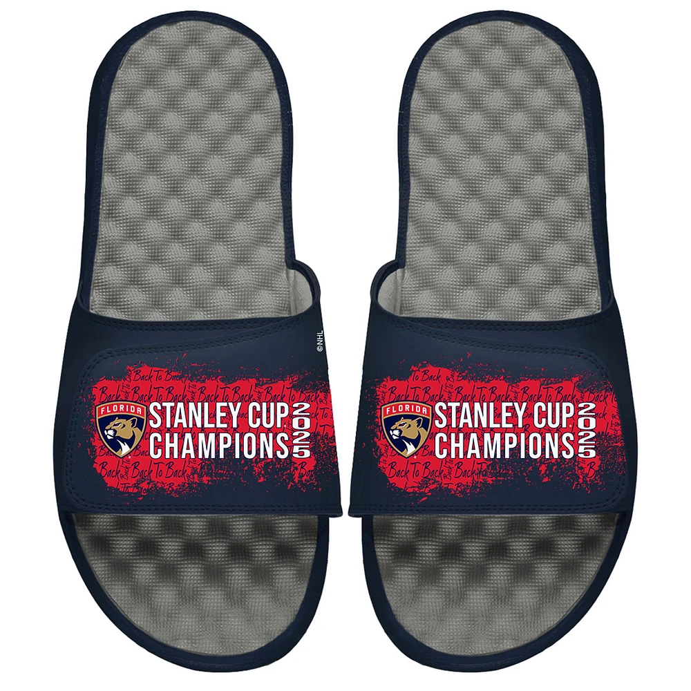 Unisex ISlide Navy Florida Panthers 2025 Stanley Cup Champions Slide Sandals