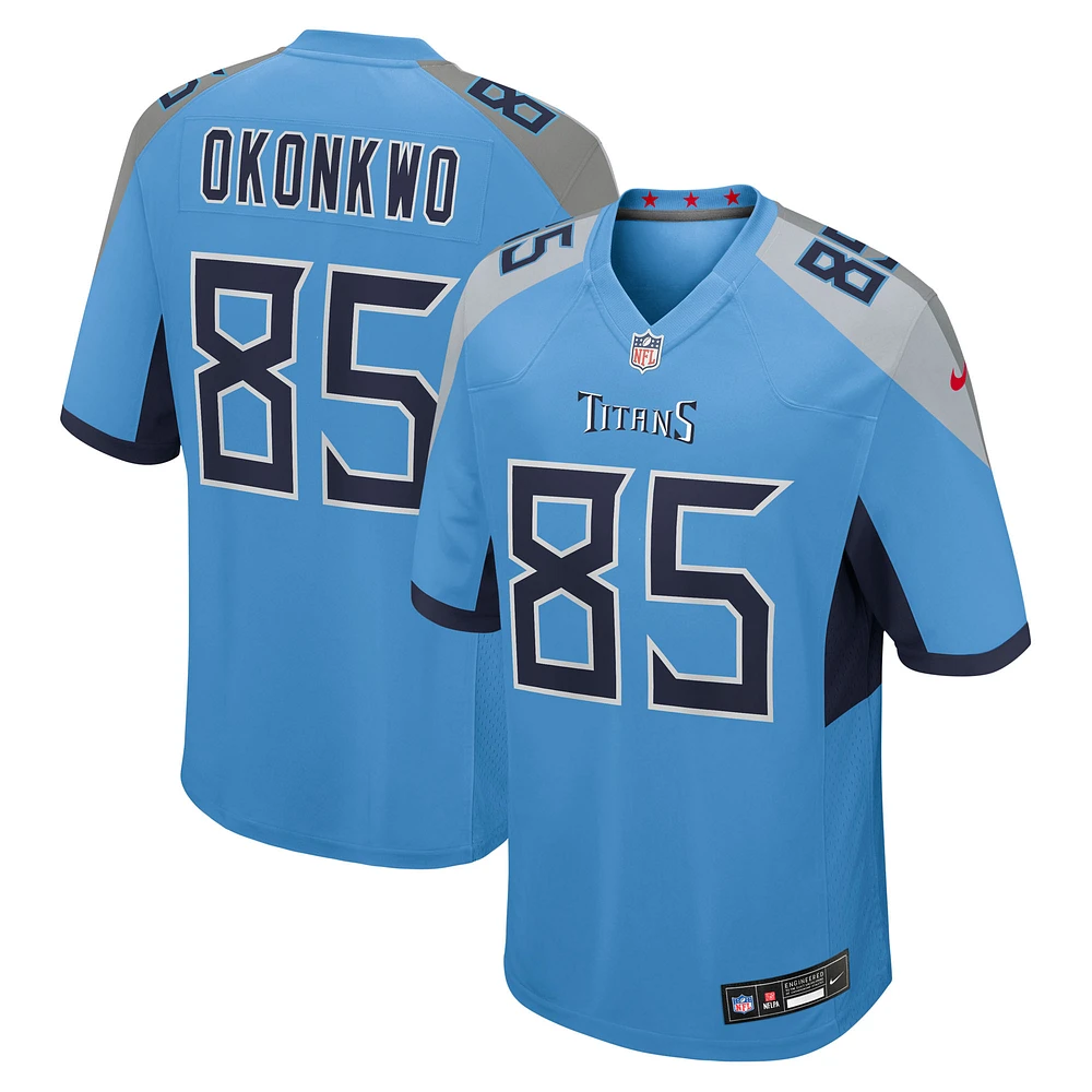 Men's Nike Chigoziem Okonkwo Light Blue Tennessee Titans Team Game Jersey