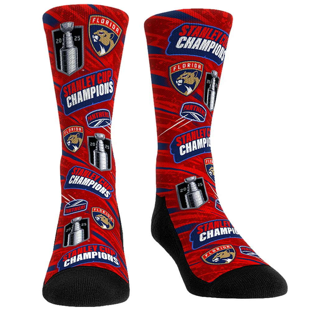 Unisex Rock Em Socks Florida Panthers 2025 Stanley Cup Champions All Over Print Crew Socks