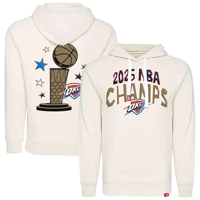 Unisex Sportiqe Cream Oklahoma City Thunder 2025 NBA Finals Champions Metallic Olsen Tri-Blend Pullover Hoodie