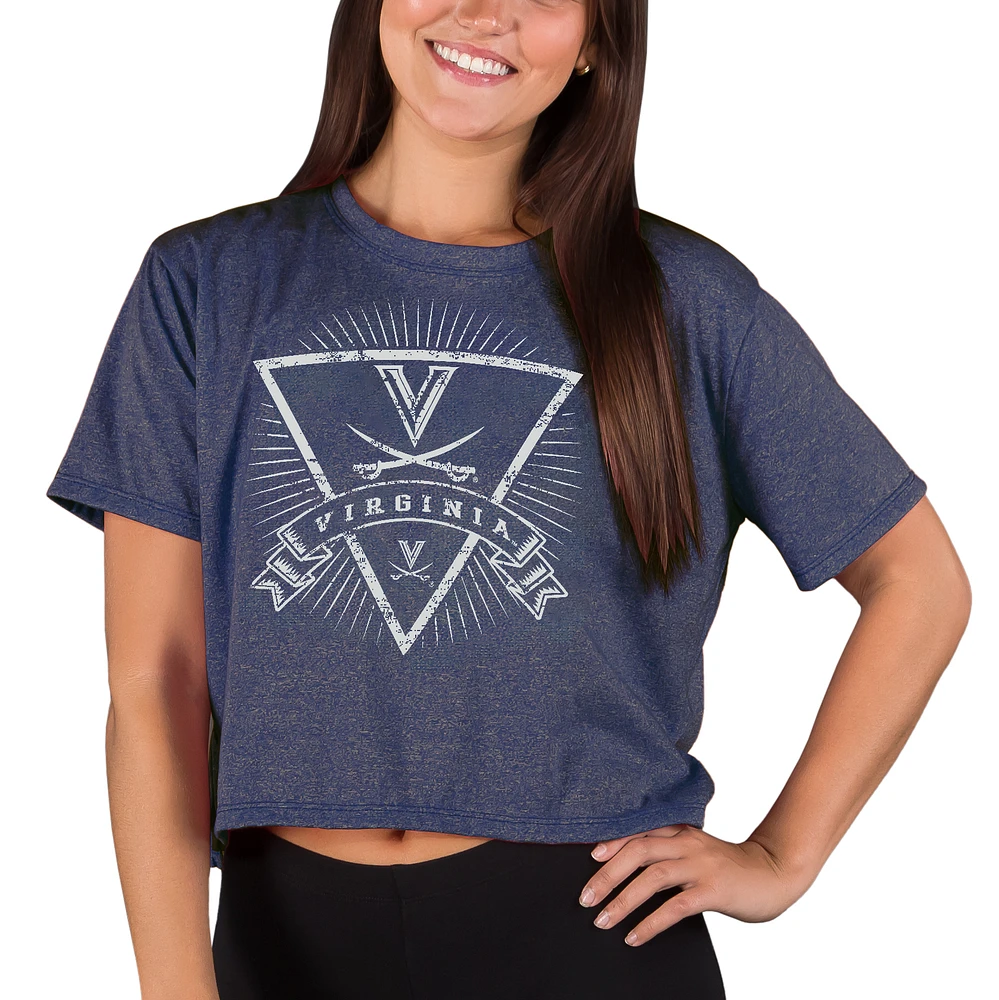 Women's Concepts Sport Navy Virginia Cavaliers Quest Knit Crop Top