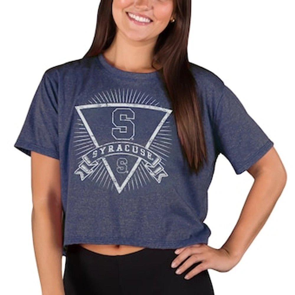 Women's Concepts Sport Navy Syracuse Orange Quest Knit Crop Top
