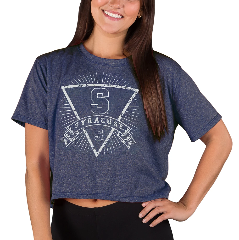 Women's Concepts Sport Navy Syracuse Orange Quest Knit Crop Top