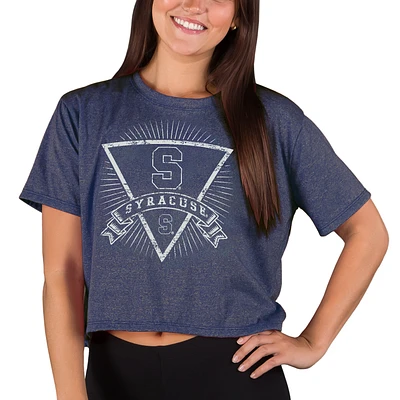 Women's Concepts Sport Navy Syracuse Orange Quest Knit Crop Top