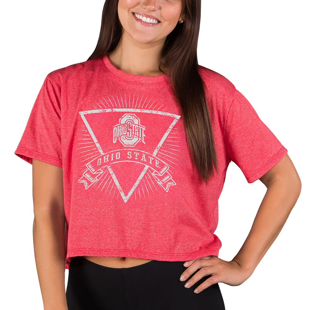 Women's Concepts Sport Scarlet Ohio State Buckeyes Quest Knit Crop Top