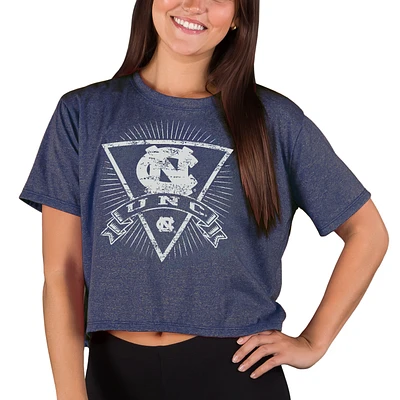 Women's Concepts Sport Navy North Carolina Tar Heels Quest Knit Crop Top