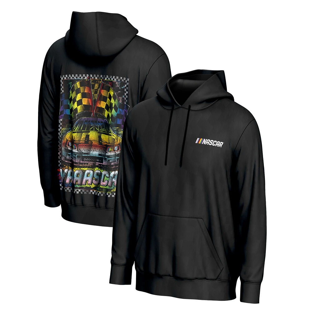 Men's ProSphere Black NASCAR All Over Pride Pullover Hoodie