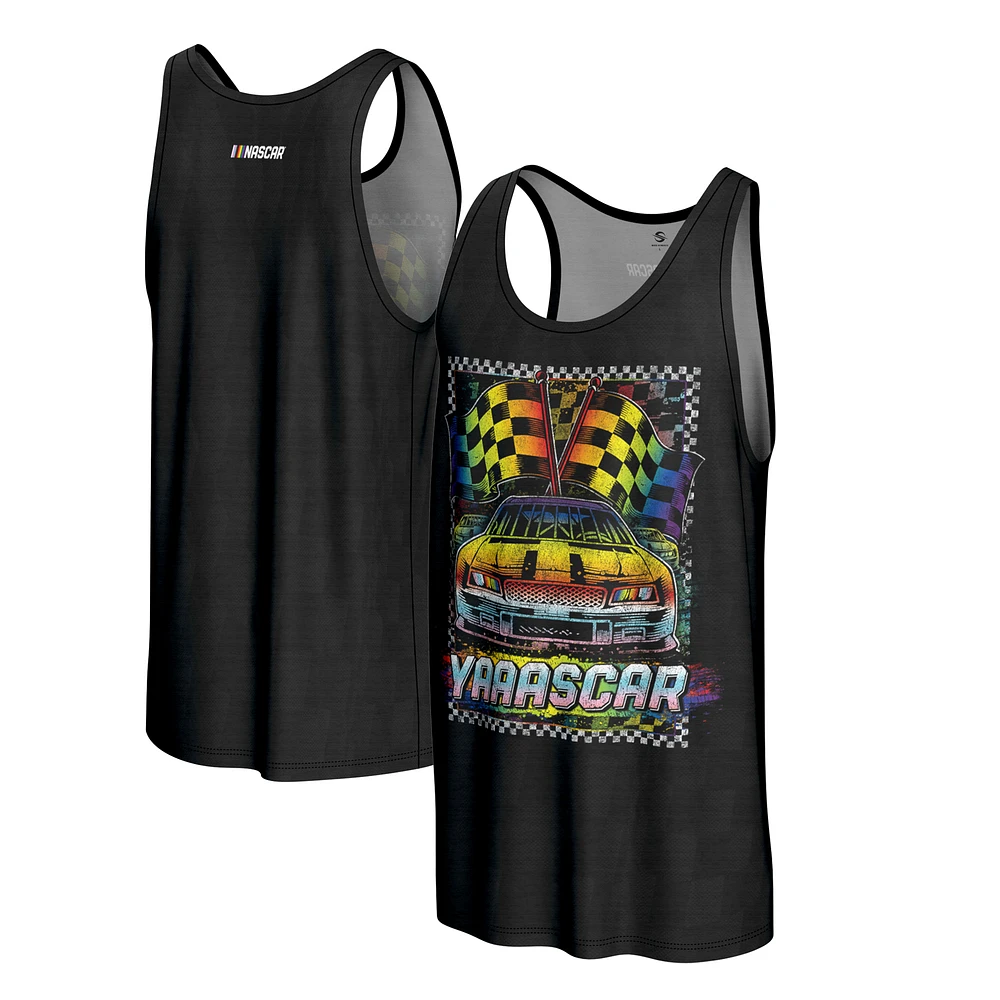 Men's ProSphere Black NASCAR YAAASCAR Pride Tank Top