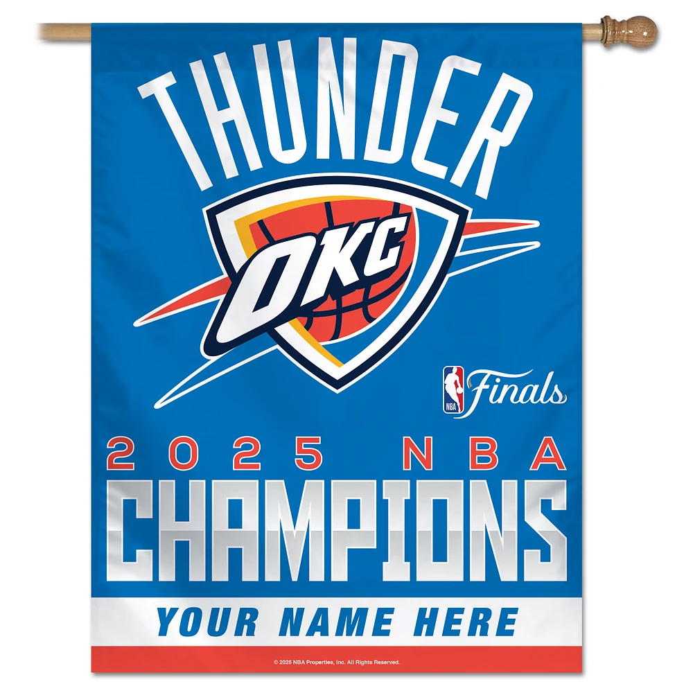WinCraft Oklahoma City Thunder 2025 NBA Finals Champions 27" x 37" Personalized Vertical Banner