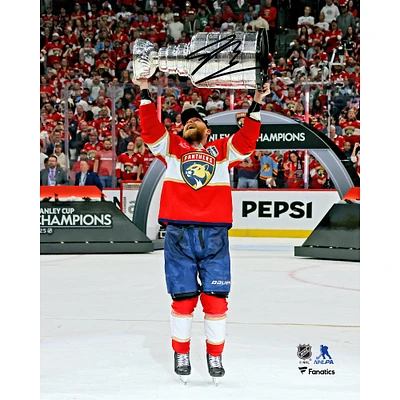 Sam Bennett Florida Panthers Autographed 2025 Stanley Cup Champions 8" x 10" Raising Cup Photograph