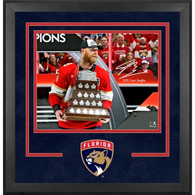 Sam Bennett Florida Panthers Autographed 2025 Stanley Cup Champions Deluxe Framed 16" x 20" Raising Conn Smythe Photograph with "2025 Conn Smythe" Inscription