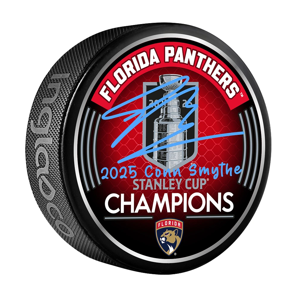 Sam Bennett Florida Panthers Autographed 2025 Conn Smythe Winner Hockey Puck with "2025 Conn Smythe" Inscription
