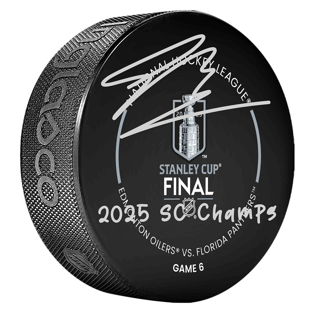 Sam Bennett Florida Panthers Autographed 2025 Stanley Cup Champions 2025 Stanley Cup Official Game Puck with "2025 SC Champs" Inscription