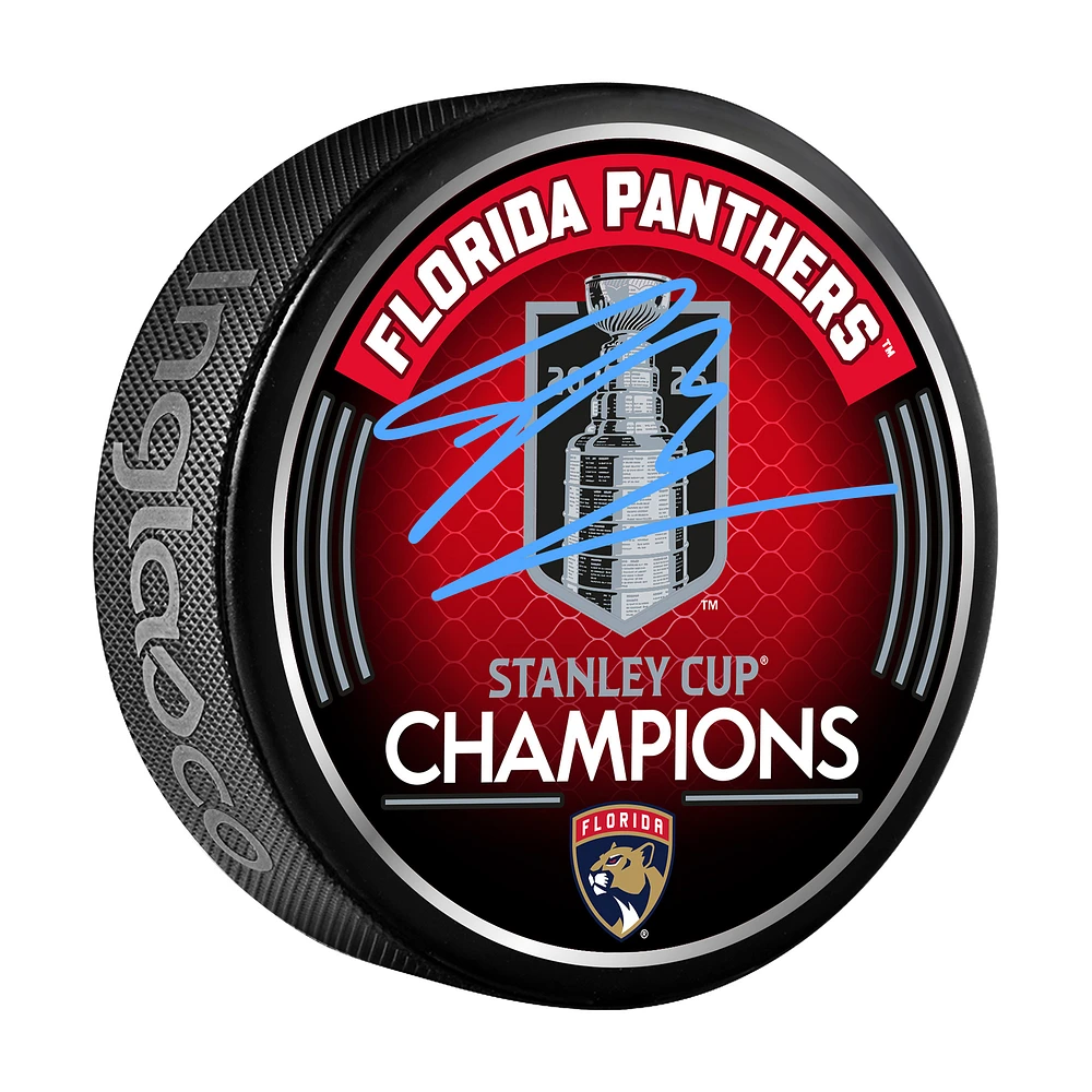 Sam Bennett Florida Panthers Autographed 2025 Stanley Cup Champions Hockey Puck