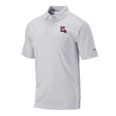 Men's Columbia Gray LSU Tigers Vault Logo Club Invite Polo