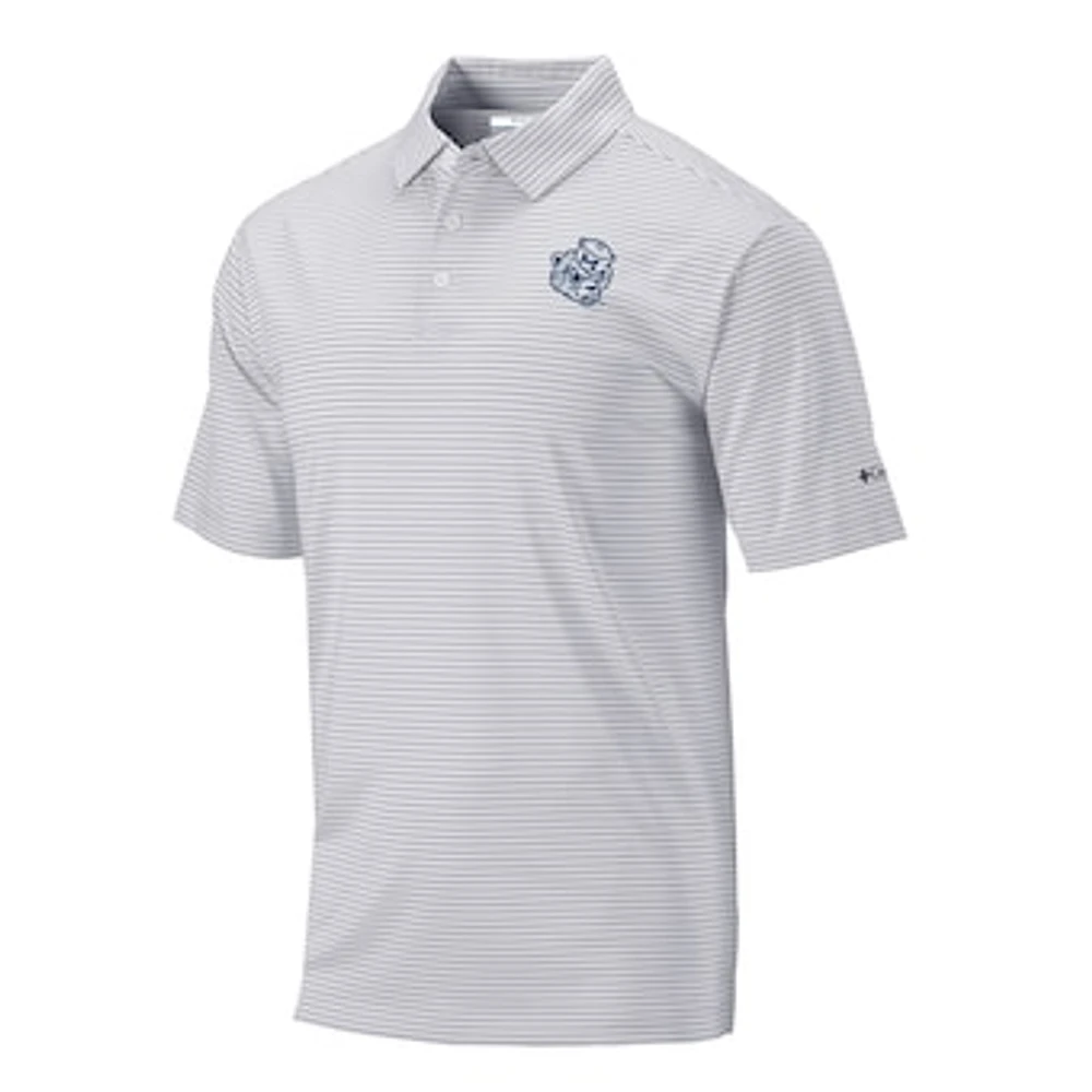 Men's Columbia Gray Michigan Wolverines Vault Logo Club Invite Polo