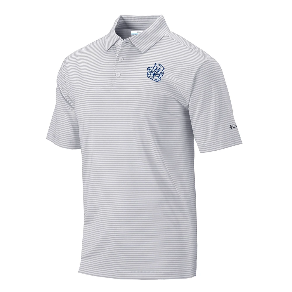 Men's Columbia Gray Michigan Wolverines Vault Logo Club Invite Polo