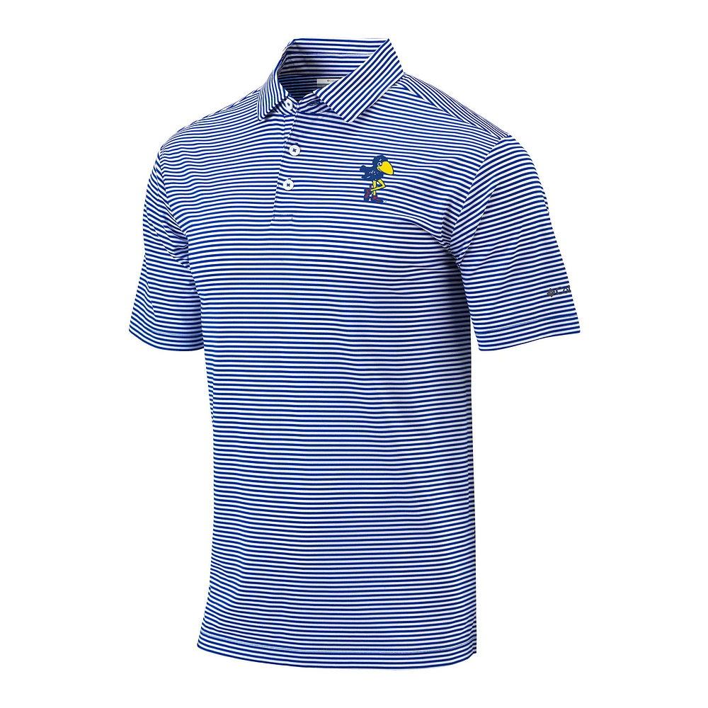 Men's Columbia Royal Kansas Jayhawks Vault Logo Club Invite Polo
