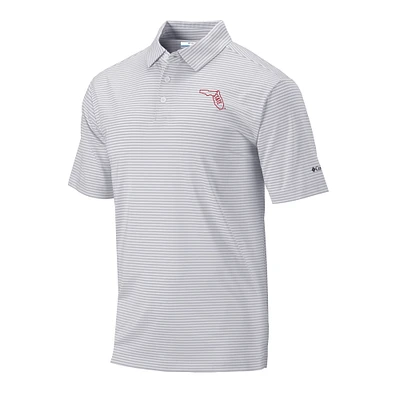Men's Columbia Gray Florida State Seminoles Vault Logo Club Invite Polo