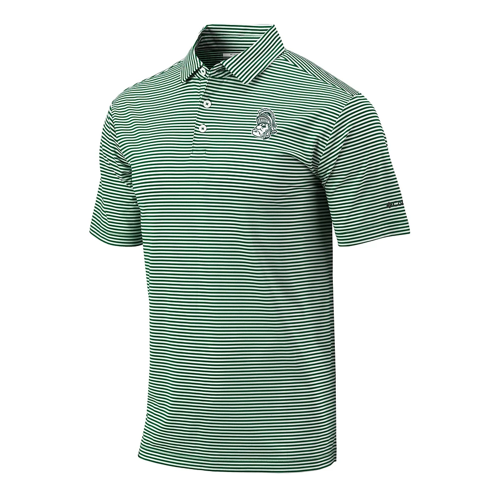 Men's Columbia Green Michigan State Spartans Vault Logo Club Invite Polo