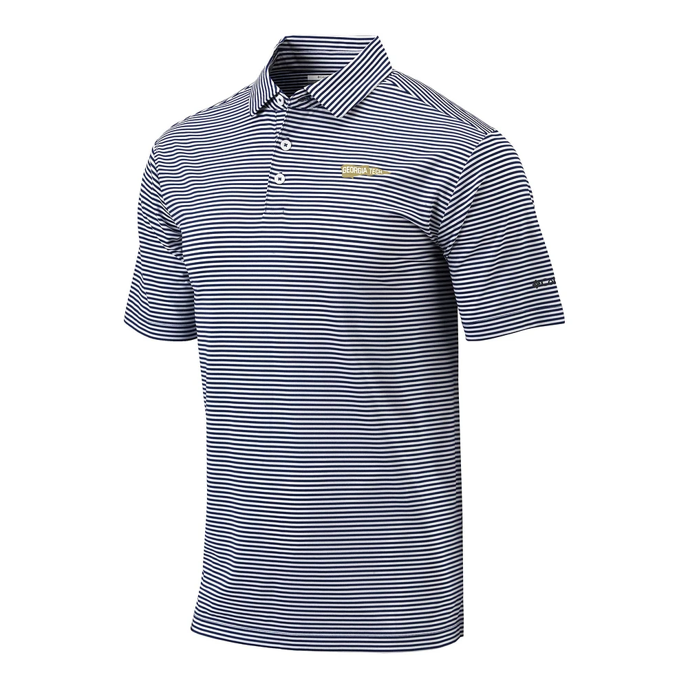 Men's Columbia Navy Georgia Tech Yellow Jackets Vault Logo Club Invite Polo