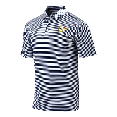 Men's Columbia Navy West Virginia Mountaineers Vault Logo Club Invite Polo
