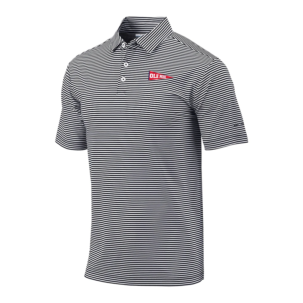 Men's Columbia Black Ole Miss Rebels Vault Logo Club Invite Polo