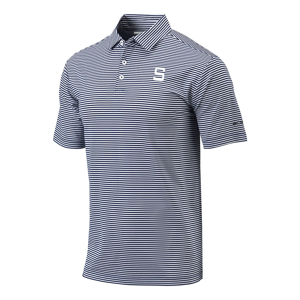 Men's Columbia Navy Penn State Nittany Lions Vault Logo Club Invite Polo